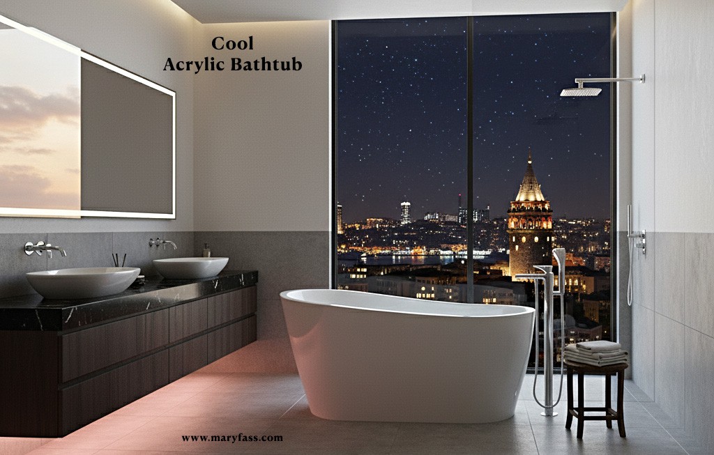 Cool Acrylic Freestanding Bathtub Made in Turkey